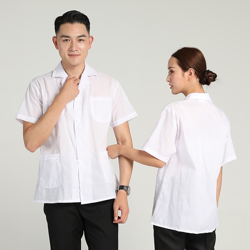 学校幼儿园食堂人员厨师工作服女短袖酒店餐饮厨房厨师服套装透气