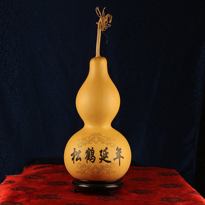 葫芦摆件特大镇宅天然巨型招财手把件文玩福禄烙画松鹤延年礼品