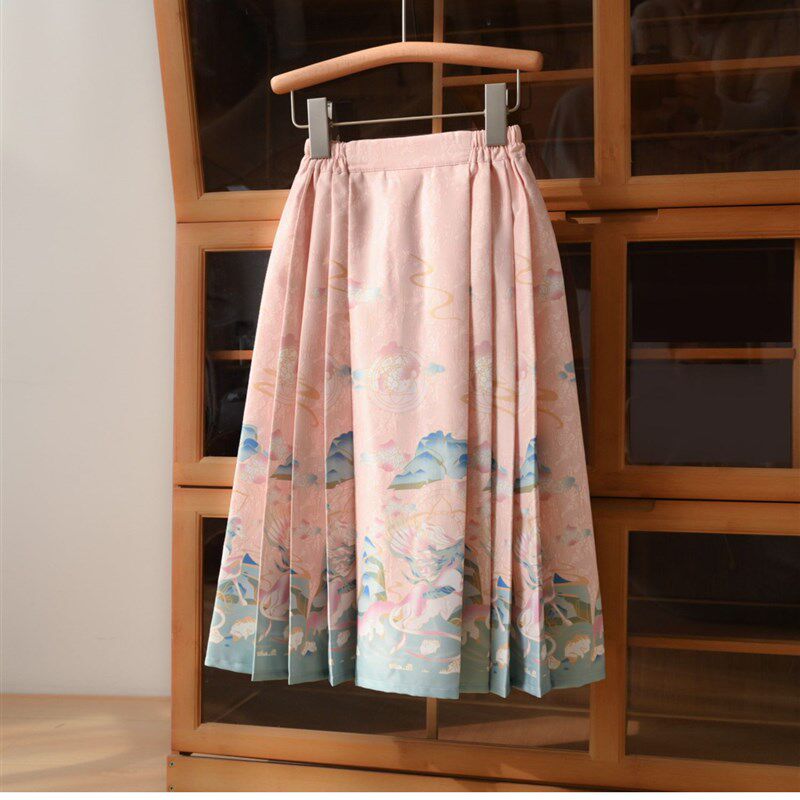 单件拍 儿童中式马面裙 女童立领珍珠扣衬衫 中大童衬衣 夏款童装