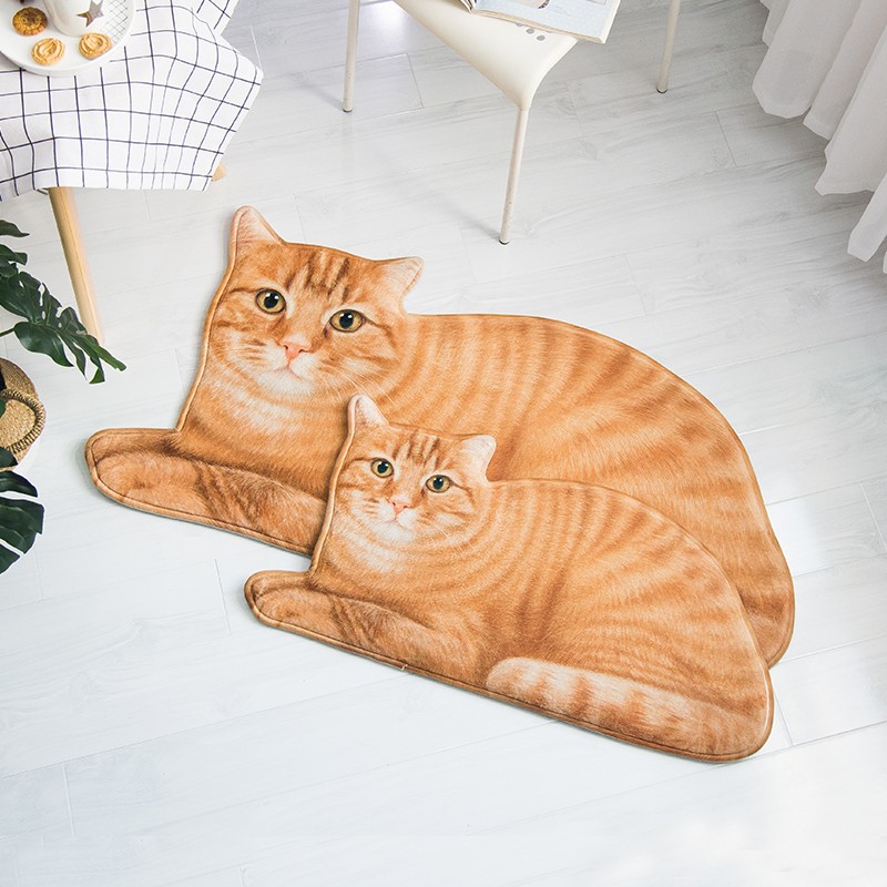 猫咪3d地毯小地毯门垫 进门客厅门厅地垫家用卧室绒面可爱可手洗