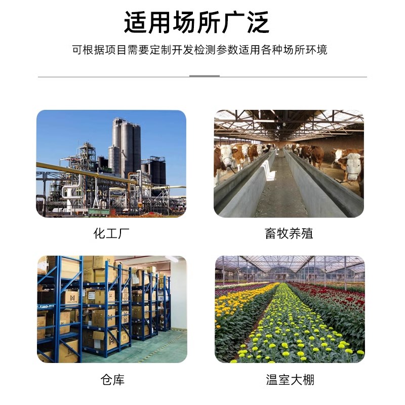 二氧化碳感测器温湿度大棚浓度监测高精度CO2变送器485气体检测仪