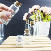 10个木塞小玻璃瓶铝盖迷你漂流瓶许愿瓶子透明挂饰幼儿园环创 包邮