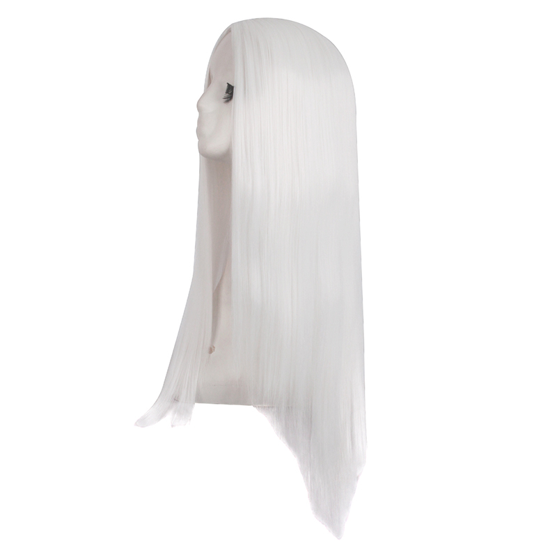 潼漫 cos假发中分刘海长直发纯白色男女通用万用70cm动漫假毛头套