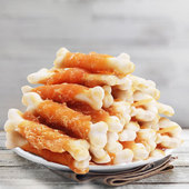 狗狗磨牙棒零食幼犬咬胶洁齿鸡肉绕牛奶骨棒100g 任选6件系列 39元