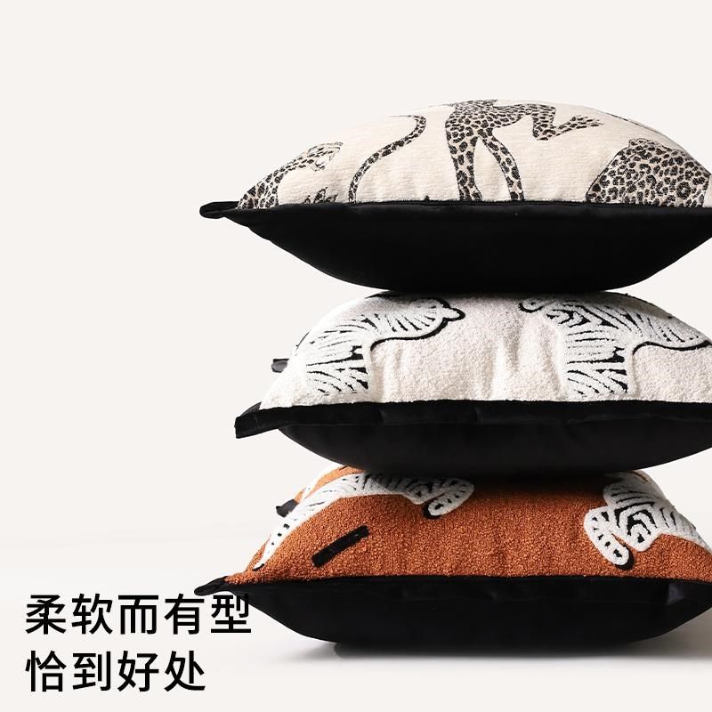 高端沙发抱枕套不含芯客厅轻奢高级感黑白豹纹靠枕头飘窗靠垫靠背