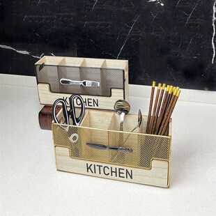 欧式木质刀叉收纳盒厨房餐具置物架整理西餐刀叉勺子筷子储物盒