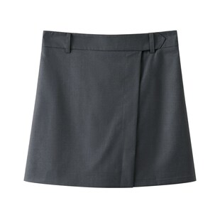 高腰A字半身裙女夏季大码胖mm200斤遮肚子显瘦开叉防走光西装短裙