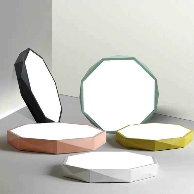 北欧彩色薄款吸顶灯个性外八角卧室灯铁艺LED吸顶灯简约现代灯具,家装灯饰光源,客厅吸顶灯,淘宝优惠券,粉丝福利购,淘宝优惠卷