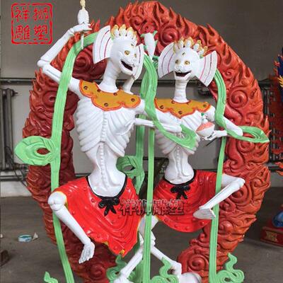 纯铜彩绘尸陀林主 尸林怙主 墓葬主 佛像藏传密宗摆件佛堂供奉