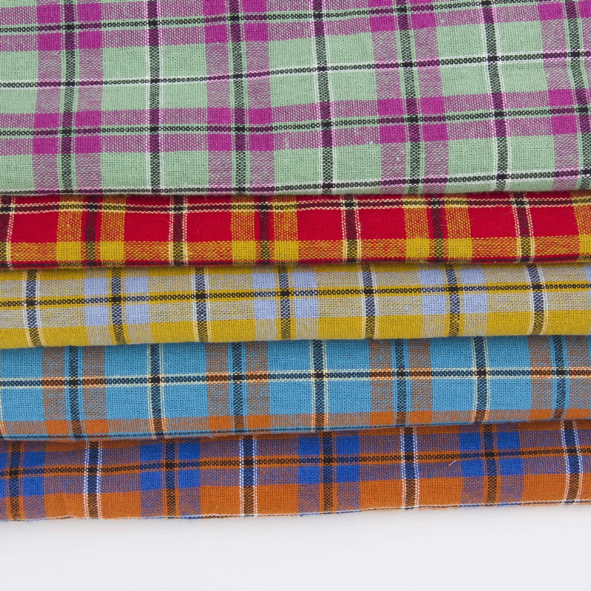 直壹新款 21S棉色织格子布 春夏衬衫连衣裙男女睡衣面料 现货