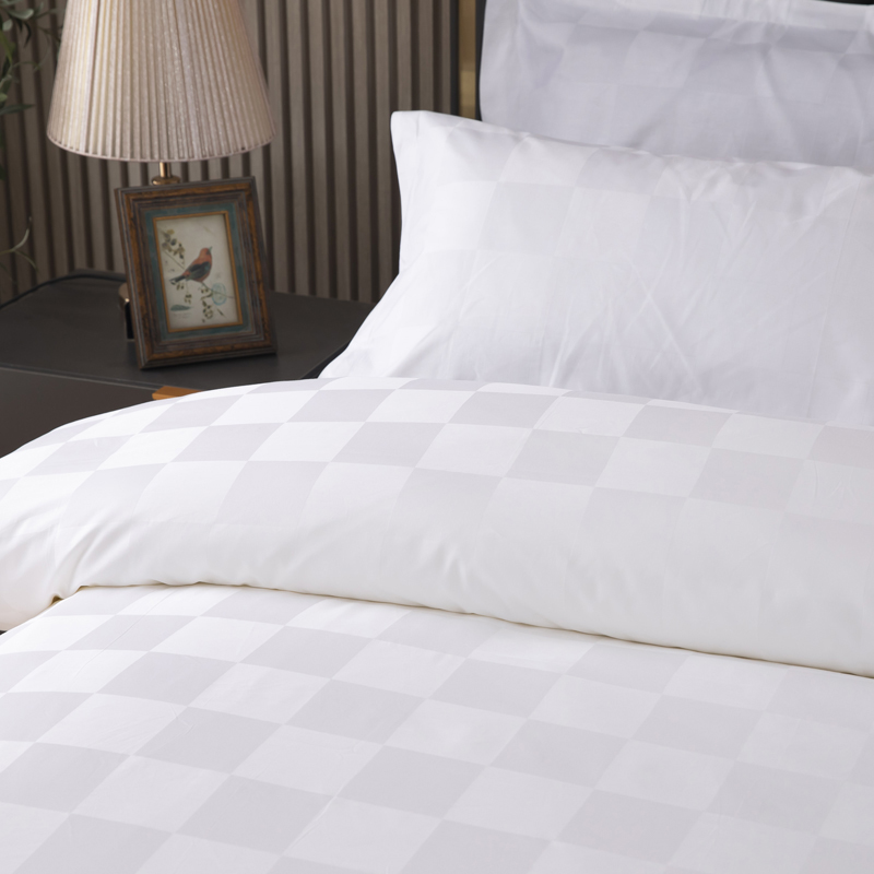 长绒棉60支宾馆酒店床上用品布草纯白色床单被套四件套全棉白民宿