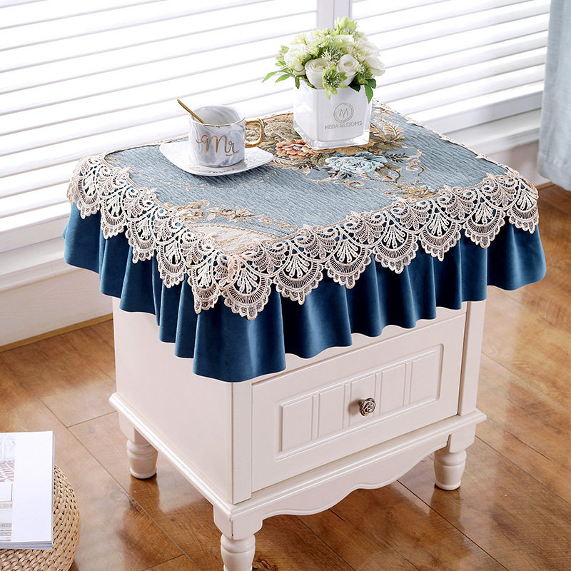 欧式蕾丝床头柜盖布套罩冰箱罩盖巾卧室简约现代布艺防尘罩子