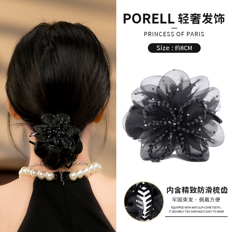 铂瑞金银王妃夹女欧根纱花苞