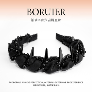 铂瑞珥黑色轻奢带齿防滑发箍女高颅顶显脸小头箍高级感发卡头饰