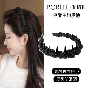 头饰 巴黎王妃赫本发箍轻奢时尚 铂瑞珥新款 亚克力头箍高颅顶女款