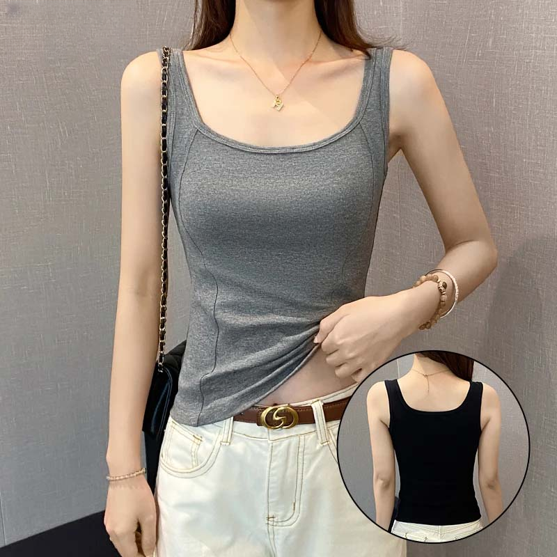白色鱼骨吊带背心女美背2026新款内搭遮副乳显瘦外穿露背打底上衣