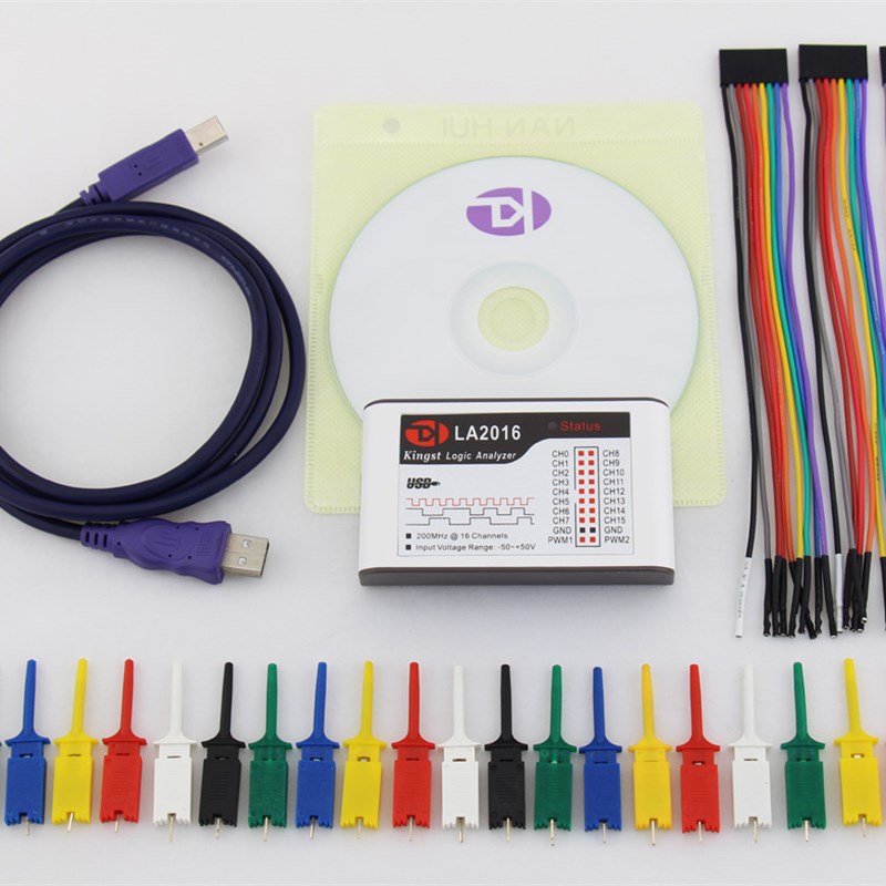 Kingst LA2016usb逻辑分析仪16路全通道200M采样率调试利器便携式