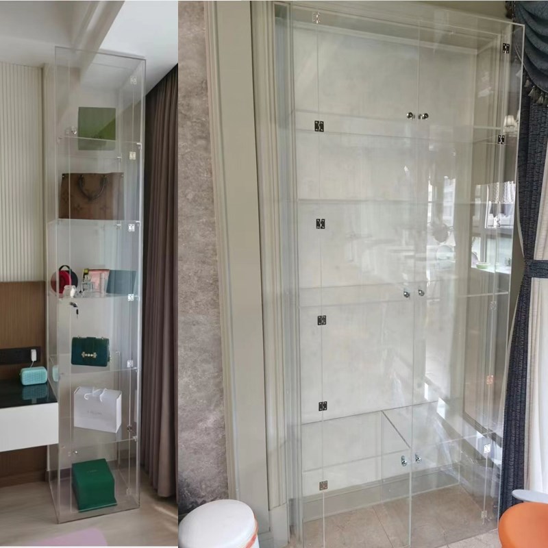 亚克力柜子收纳展示包包服装店展柜手办物品收纳防尘防盗带锁定制