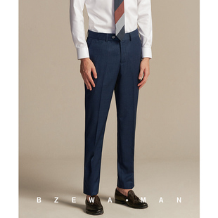 裤 巴泽华意式 免烫垂感显瘦高级感正装 男商务修身 细斜纹灰色西裤
