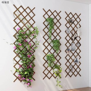 木篱笆隔断伸缩木拉网木栅栏围栏拉伸网格墙面碳化防腐木 H98