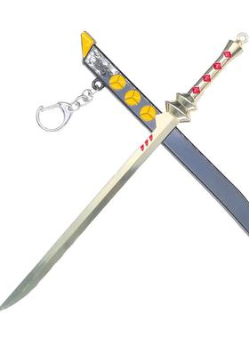 金属工艺品古代迷你冷兵器宫本22cm鬼武者金色武器模型桌面摆件