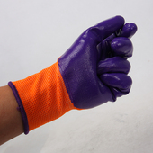 弘鼎丁腈劳保手套耐磨浸胶涂胶防油防滑劳动机械工作防护防割手套