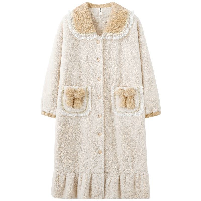 思莉太太公主风睡裙睡袍冬季女款珊瑚绒加厚加绒长款秋冬2023新款,女士内衣/男士内衣/家居服,睡袍/浴袍,淘宝优惠券,粉丝福利购,淘宝优惠卷