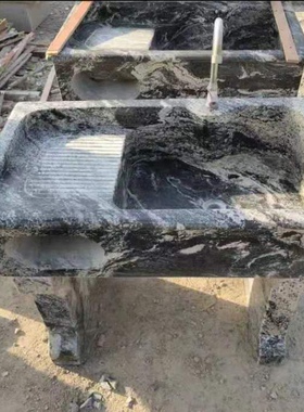 大理石头洗衣池带搓板水池水槽洗手台盆户外阳台庭院家用新品摆件