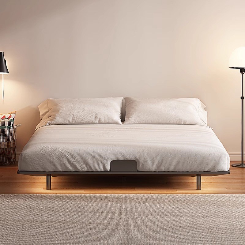 悬浮床碳素钢床架2025新款小户型卧室无床头床侘寂奶油风铁艺床架