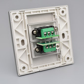 深灰色音频面板86型双孔莲花头红白音频面板2个免焊接AV墙壁插座