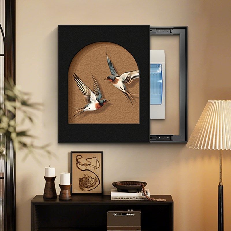 中古风电表箱装饰画高级感遮挡配电箱电闸盒挂画2025新款法式复古,家居饰品,现代装饰画,淘宝优惠券,粉丝福利购,淘宝优惠卷