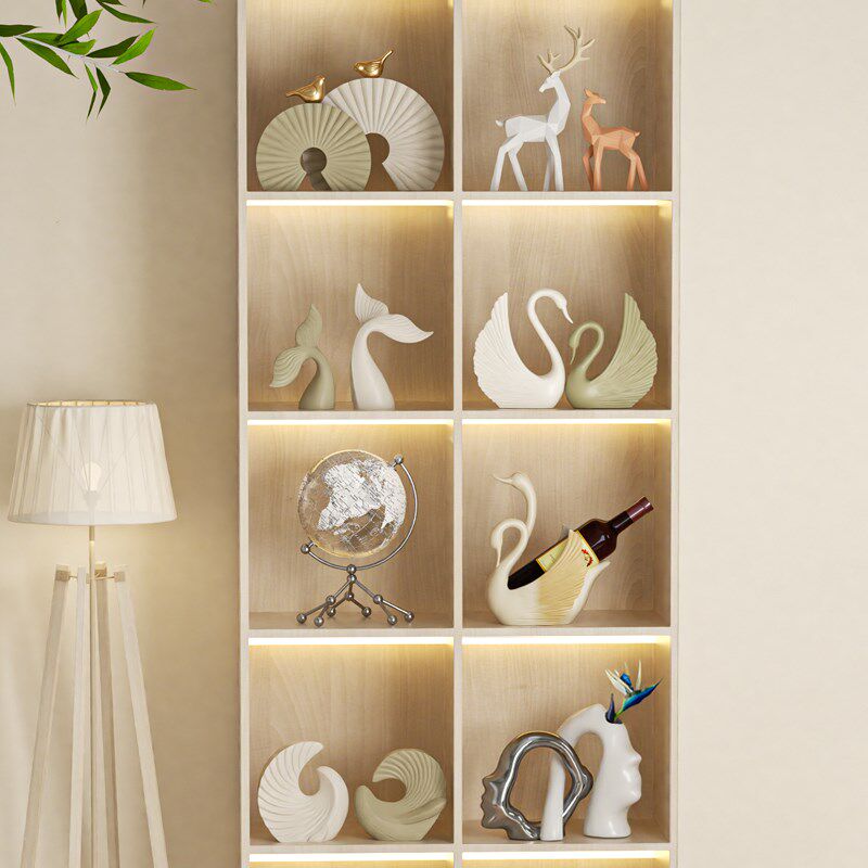 天鹅红酒架摆件创意奶油风高级感客厅酒柜高档装饰新居乔迁送礼品