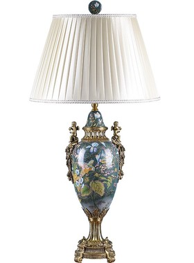 欧式陶瓷卧室台灯复古玄关装饰品家居别墅软装饰品床头柜台灯摆件