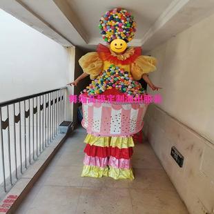 高跷小丑演出服装主题游乐园迪士尼成人套装搞笑舞台嘻哈小丑表演