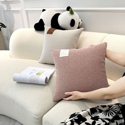 北欧轻奢纯色棉麻抱枕加厚靠枕