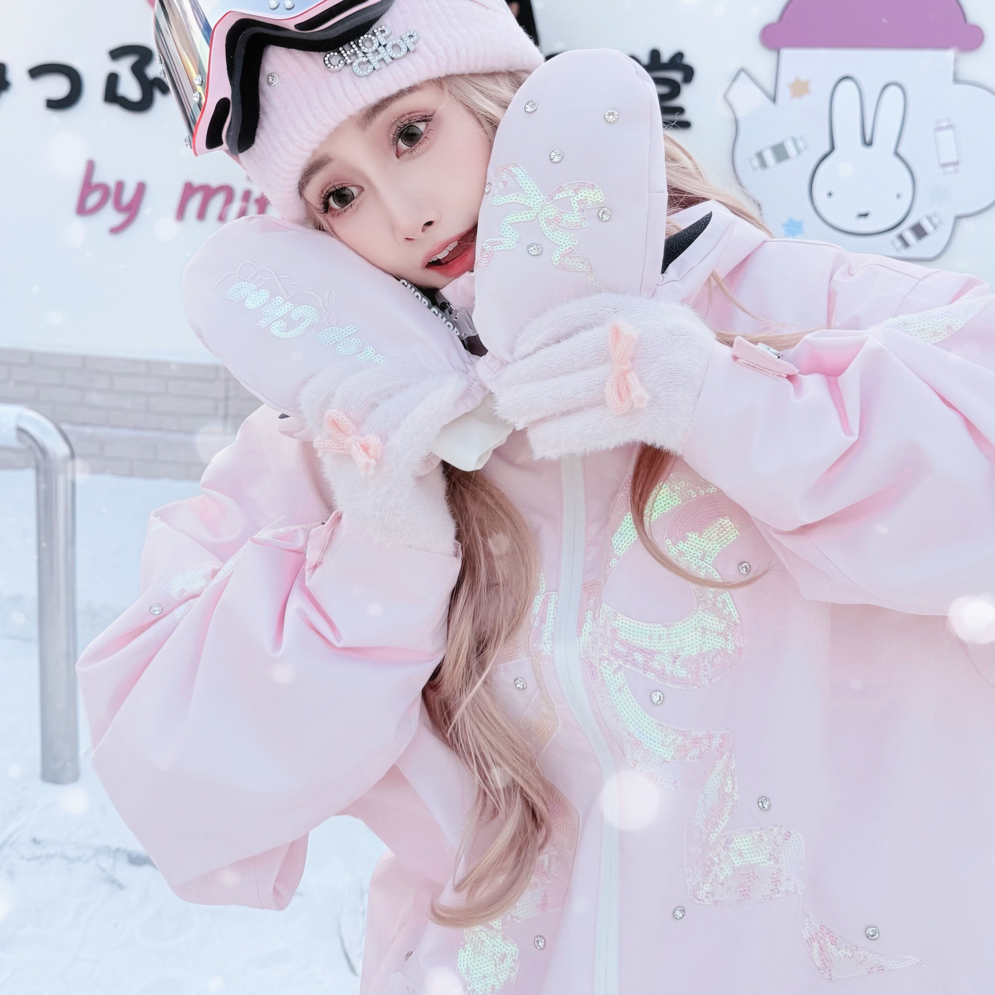 CHOPCHOP26新品 【极光精灵】蝴蝶结亮片雪服全压胶保暖滑雪服