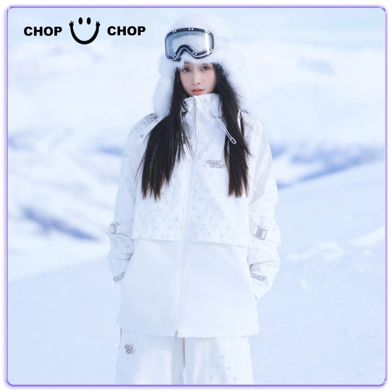 CHOPCHOP 25亮片满天星银标3L滑雪服套装全压胶加绒保暖男女同款
