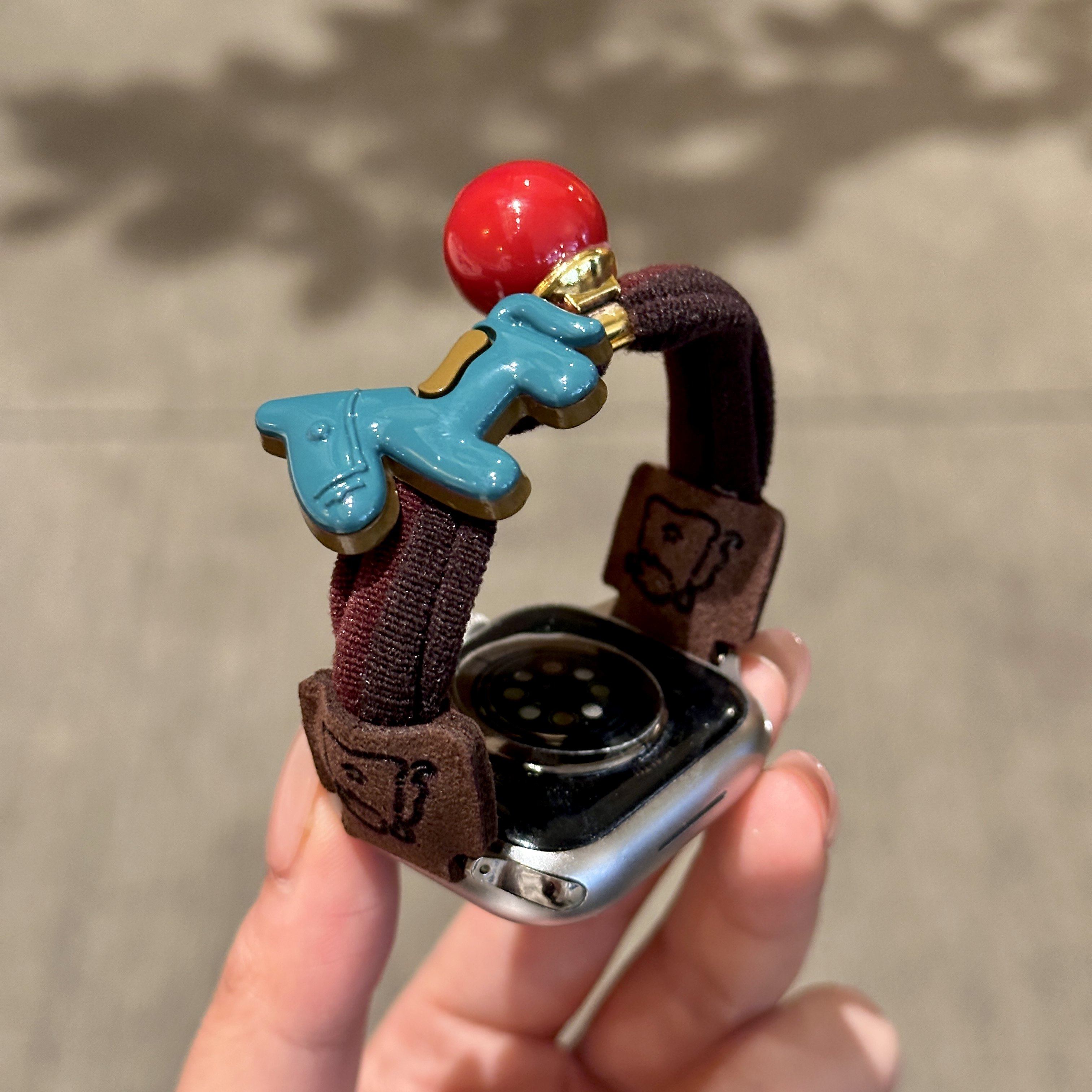 适用苹果手表表带弹力发圈卡通秋冬腕带小众高级感圆珠卡通小马弹力表带iwatch个性腕带红米watch6/5,智能设备,智能手表手环表带/腕带,淘宝优惠券,粉丝福利购,淘宝优惠卷