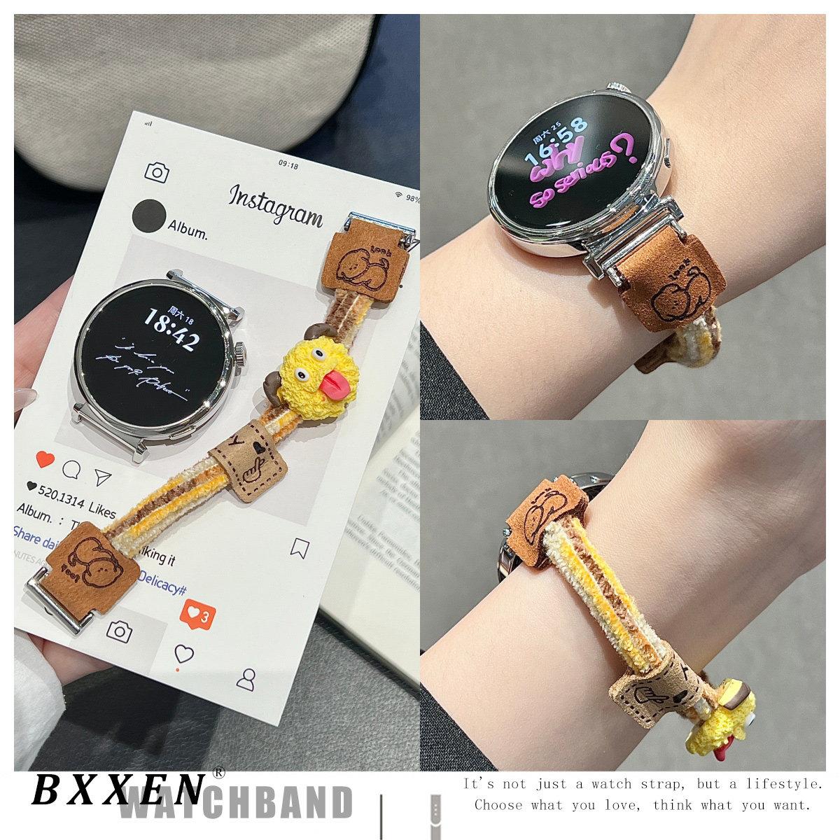 华为gt6手表带女怪兽可爱秋冬