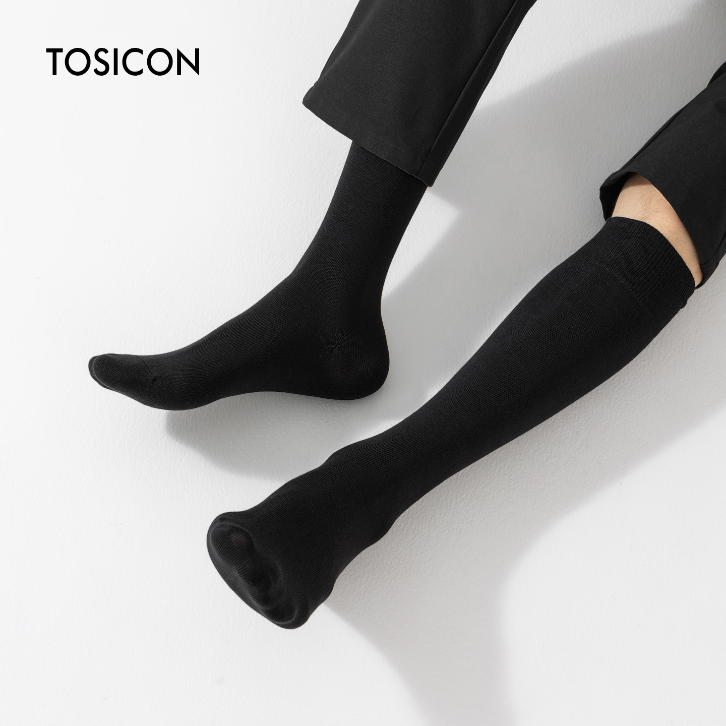 TOSICON男小腿袜商务长棉袜高筒