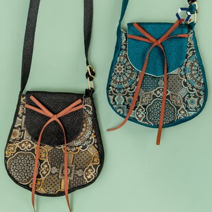 唐风明制古风中国风复古马面裙配饰货郎包汉服斜挎小包翻盖布包