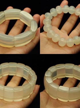 高冰海洋玉髓手串男士手排算盘珠手链手饰