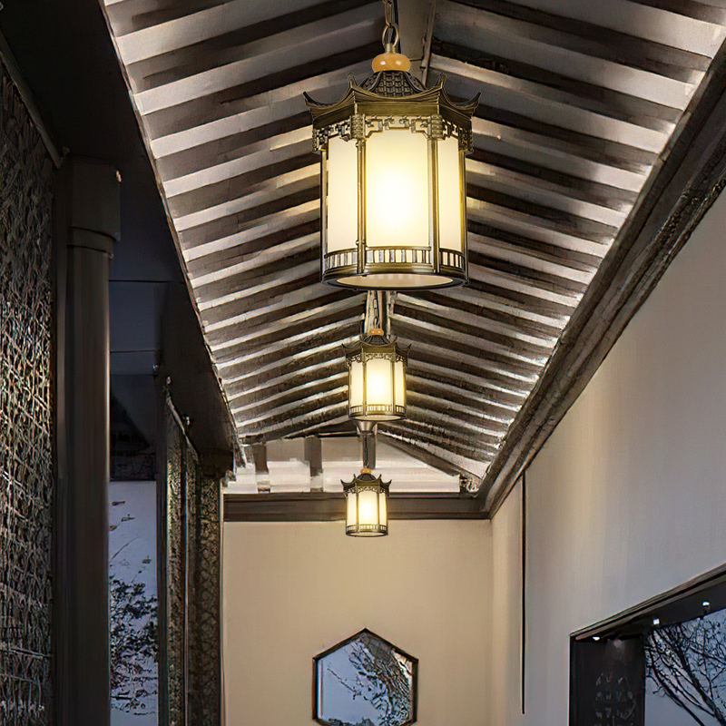 中式户外仿古灯笼中国风室外庭院宫廷凉亭连廊别墅大门口防水吊灯