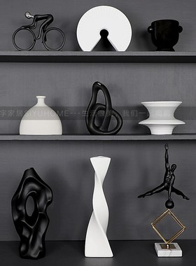 北欧风样板间高级感家居装饰品书房书架酒柜电视柜创意工艺品摆件