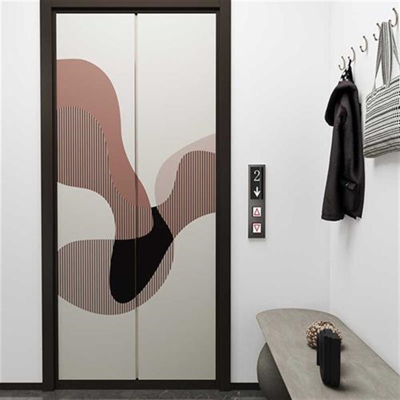 入户电梯门贴纸简约一梯一户门口装饰玻璃门贴壁纸自粘推拉门改造