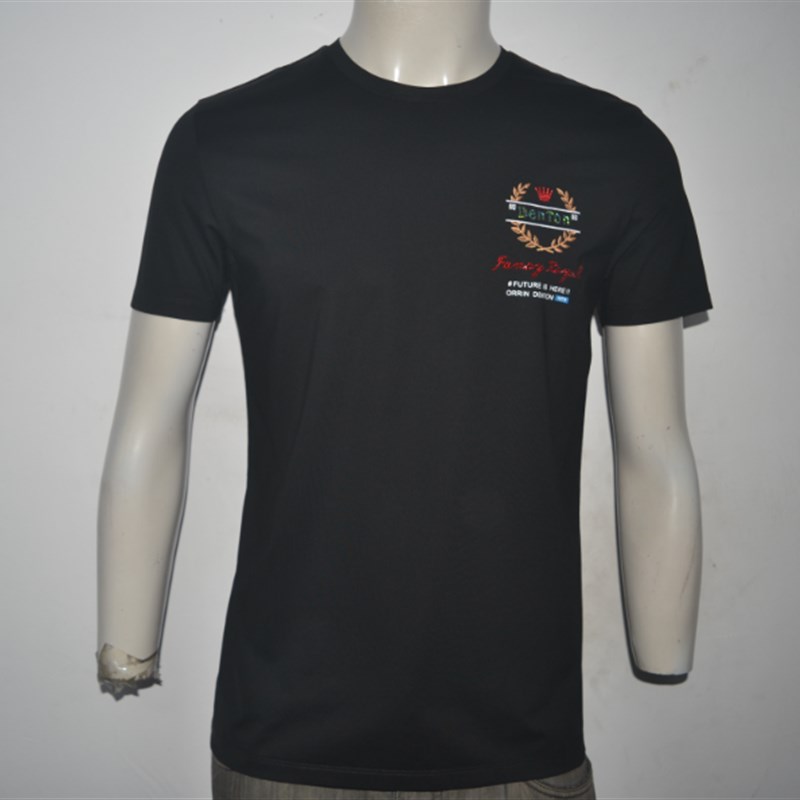 R+R男装短袖圆领T恤衫 时尚字母绣花烫钻片t恤夏潮牌薄棉半袖体恤