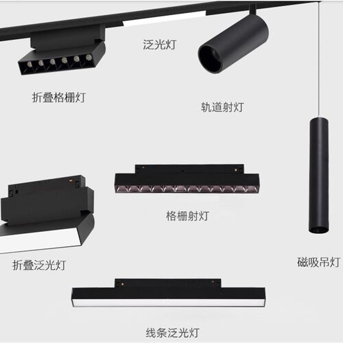 磁吸轨道灯无边框嵌入式led线条灯暗装客厅卧室过道无主商业照明