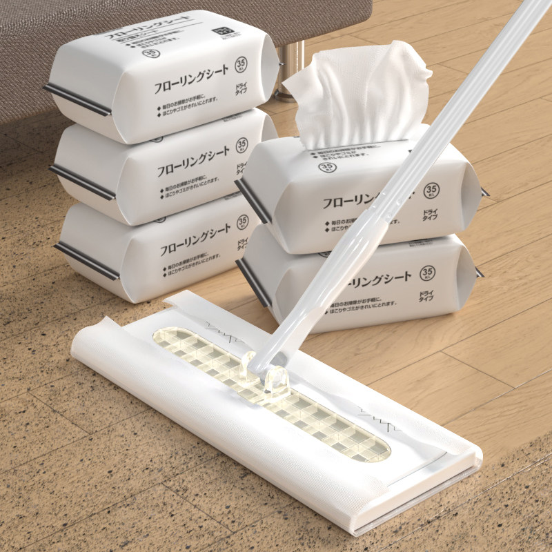 静电除尘纸拖把吸尘免洗湿纸巾擦地纸家用一次性拖布地板拖地湿巾