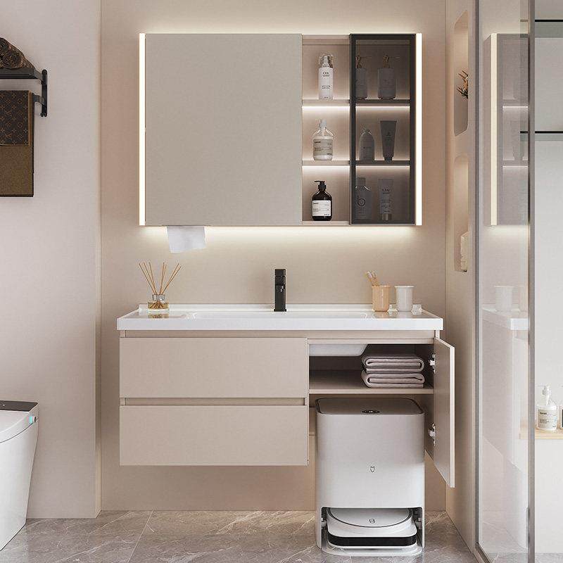 浴室柜组合陶瓷一体盆可放扫地机器人基站洗手池洗漱台洗脸面盆柜