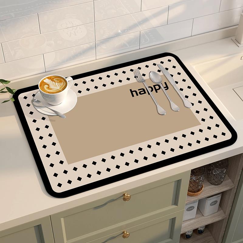 餐具台面沥水垫矽藻泥速干 干洗碗垫高颜值控水凉垫吧台吸水凉垫